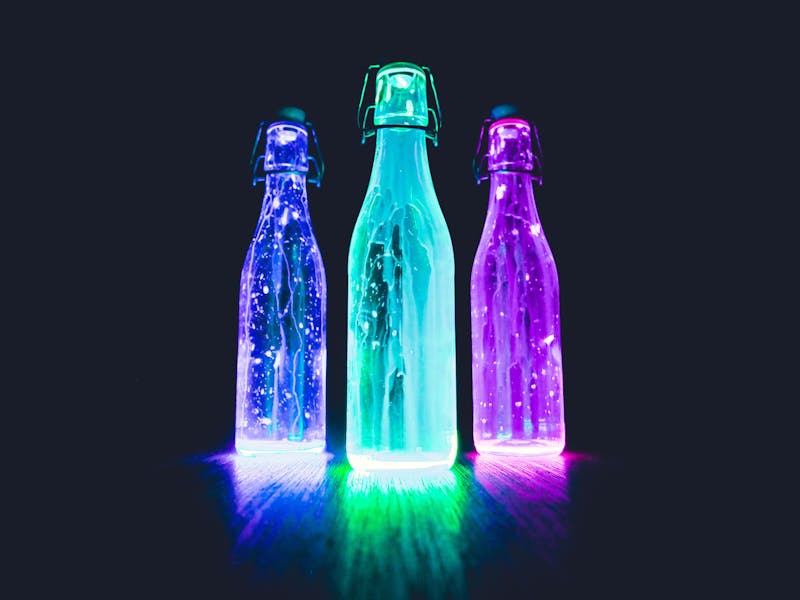 Still and sparkling mineral water bottles